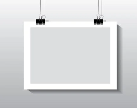 Paper frame with paper clips background Stock Illustration