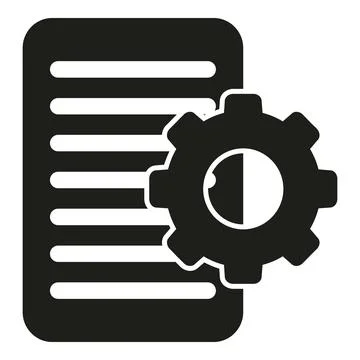 Paper gear document icon simple vector. Goal mental イラスト素材