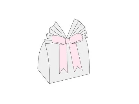 Paper Gift Box with Bow Vector Illustrazione stock