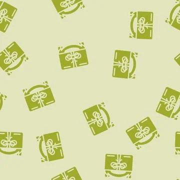 Paper gift box glyph vector seamless pattern Stock Illustration