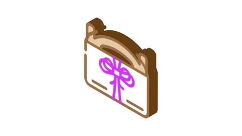 Paper gift box isometric icon animation Stock Footage 327294526