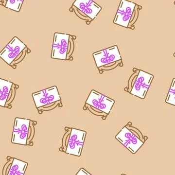 Paper gift box vector seamless pattern Stockillustratie