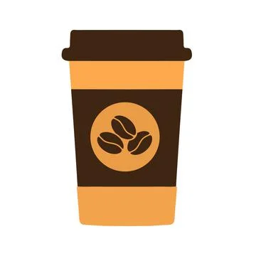 Paper Glass For Coffee vector logo icon Stock Illustration
