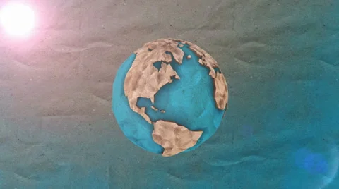 Paper Globe Nothern Hemisphere 動画素材 40605090