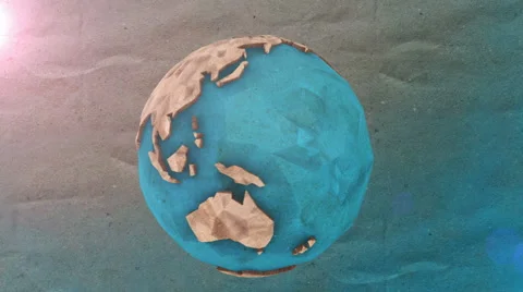 Paper Globe Southern Hemisphere 動画素材 40602697