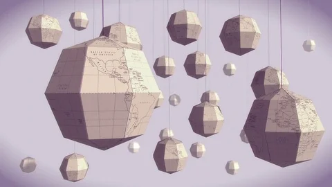 Paper globes hanging Stock Footage 77551325