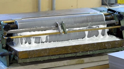 Paper gluing machine in the factory Stock Footage 120899719
