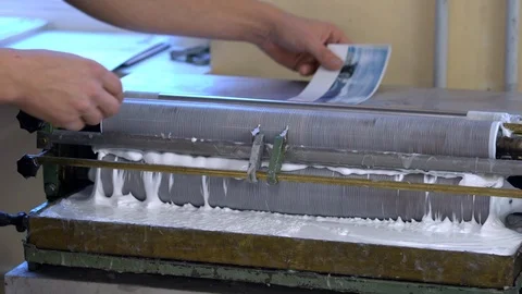 Paper gluing machine in the factory Stock Footage 120900106