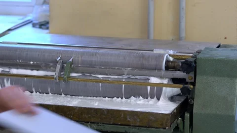 Paper gluing machine in the factory Stock Footage 120900457