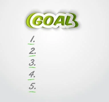 Paper goal  list Stock Illustration