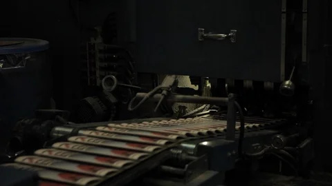 Paper Going Through Machine Stock Footage 113016907