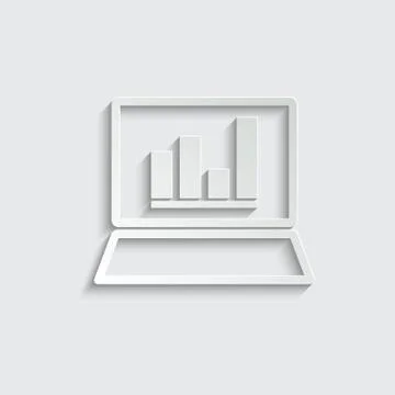 Paper  graph icon vector. chart symbol Stock Illustration