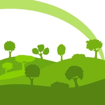 Paper green trees on a white background. The idea of ecology and environmen. Stock Illustration
