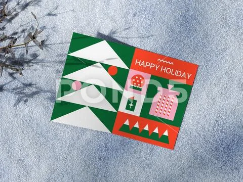 Paper Greeting Card 3D Mockup PSD Template