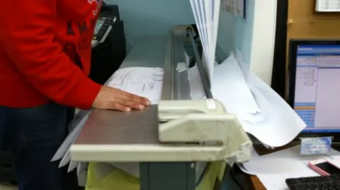 Paper guillotine Video stock 21761856