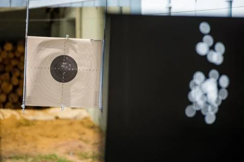 Paper gun practice target Stock Photos