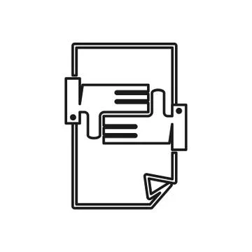 Paper hand Commitment Teamwork Together Outline Logo Stock Illustration