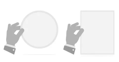 Paper in hand. Holds empty Board. Stock Illustration
