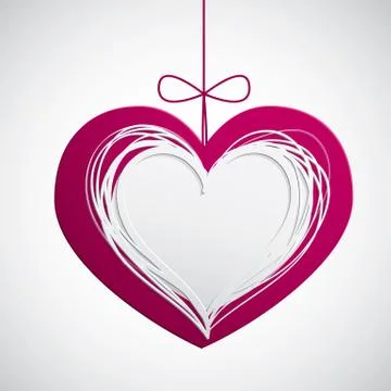 Paper hanging heart Stock Illustration
