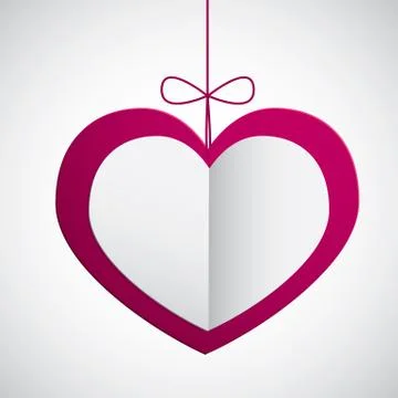 Paper hanging heart Stock Illustration
