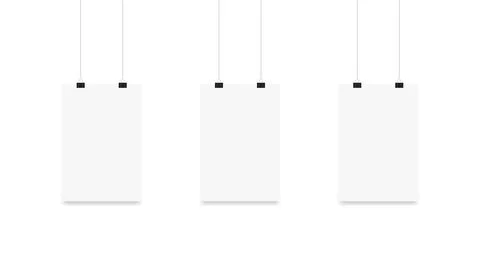 Paper hanging with shadow on a white background, vector Stock Illustration
