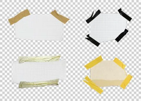 Paper has grid lines torn into pieces on transparent background png file Stock Photos
