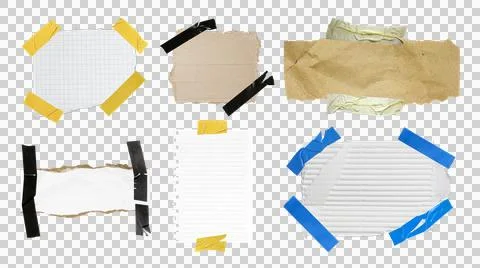 Paper has grid lines torn into pieces on transparent background png file Stock Photos