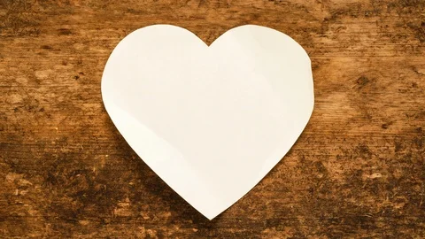 Paper Heart. Blank Valentine note or card. Stock Footage 101181805