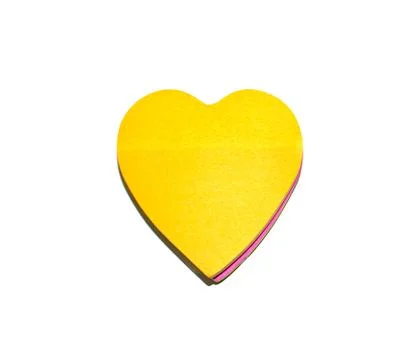 Paper heart sticker with empty surface copy space Stock Photos