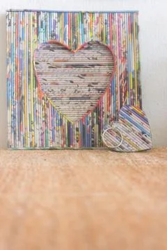 Paper heart texture pattern background for weeding card or valentines's day Fotos Stock