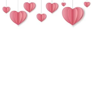 Paper Hearts Border Stock Illustration