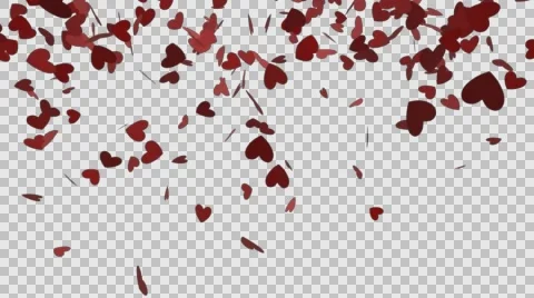 Paper Hearts Falling Stock Footage 59852921