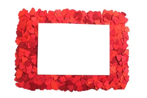 Paper hearts frame Stock Photos