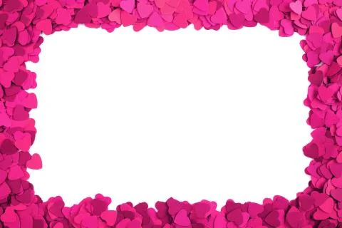 Paper hearts frame Stock Photos