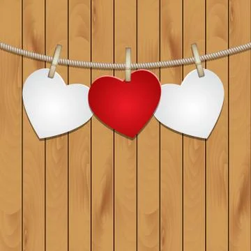 Paper hearts Stock Illustration