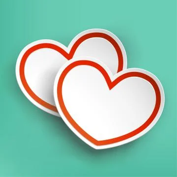 Paper hearts Illustrazione stock
