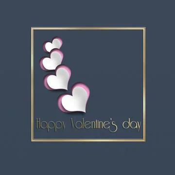 Paper hearts with shadow Stock Illustration