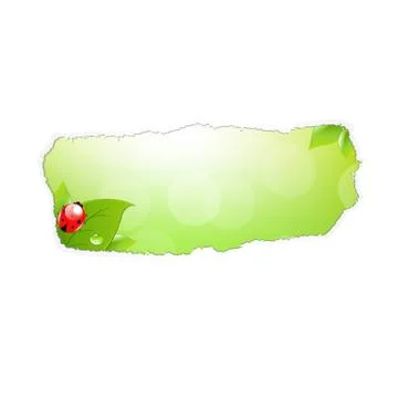 Paper hole with leaf and ladybug Stock Illustration