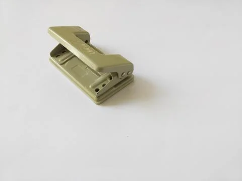 Paper hole puncher position on the left of the photo area Stock Photos