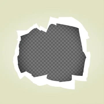 Paper hole transparent background Stock Illustration