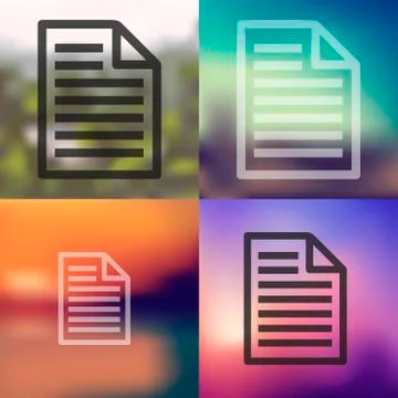 Paper icon on blurred background Stock Illustration