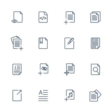 Paper icon, Document icon, Vector EPS10 Illustrazione stock