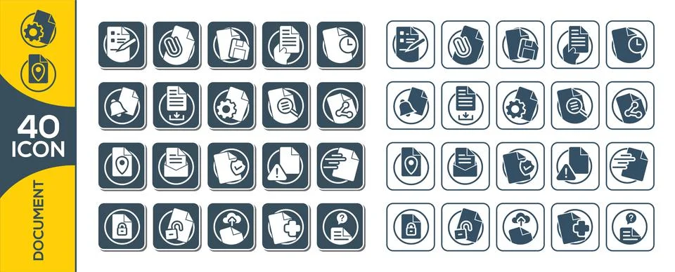 Paper icon, Document icon, Vector EPS10. Simple Set of Document Flow Manageme イラスト素材