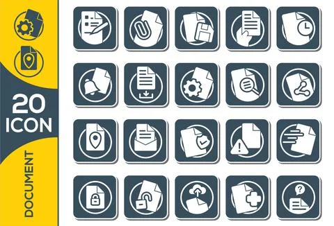 Paper icon, Document icon, Vector EPS10. Simple Set of Document Flow Manageme イラスト素材