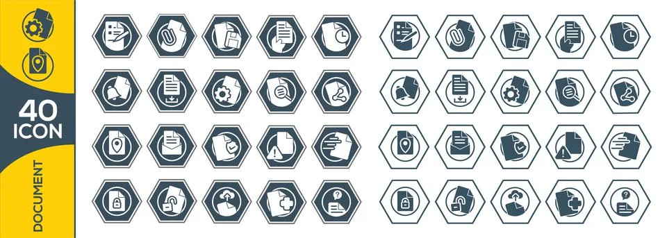 Paper icon, Document icon, Vector EPS10. Simple Set of Document Flow Manageme 库存插图