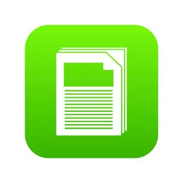 Paper icon green vector Illustrazione stock