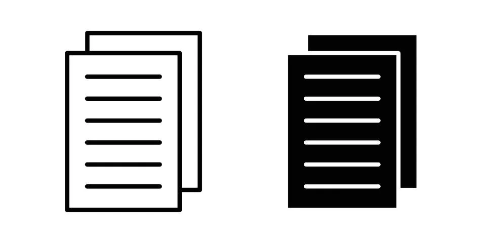 Paper icon Illustration set. Vector Eps10 for apps Stock Illustration