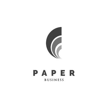 Paper Icon Logo Design Template Stock Illustration