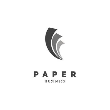 Paper Icon Logo Design Template Stock Illustration