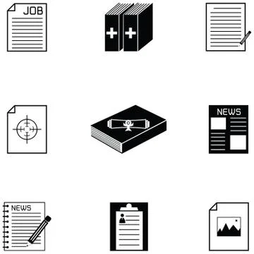Paper icon set Illustrazione stock